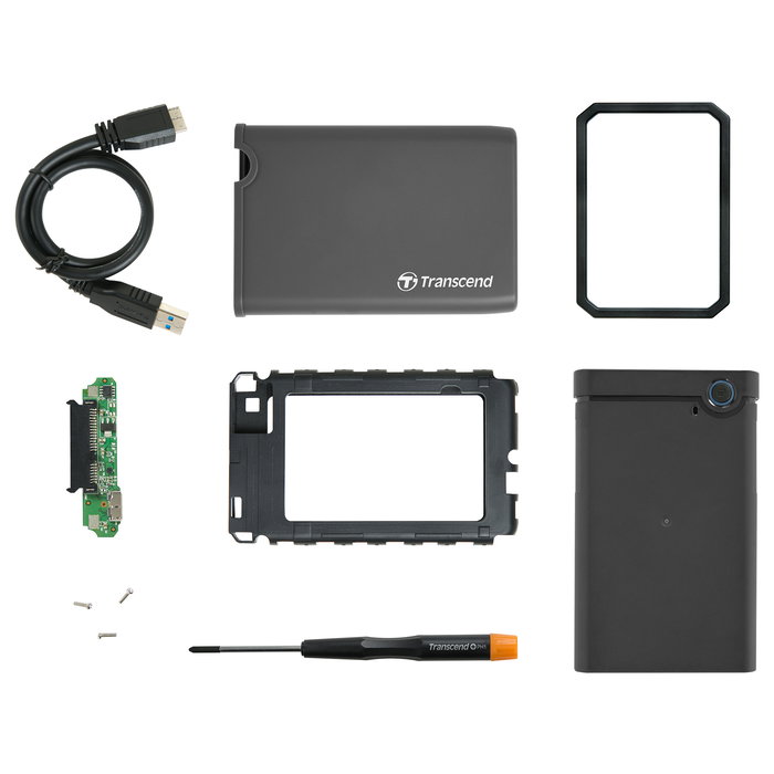 Transcend TS0GSJ25CK3 Carcasa Disco Duro/SSD 2.5" SATA 6Gb/s USB 3.2 Gen 1 Gris Transcend TS0GSJ25CK3 Carcasa Disco Duro/SSD 2.5" SATA 6Gb/s USB 3.2 Gen 1 Gris