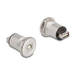 DeLOCK 88194 Toma de montaje USB 2.0 Type-A a Type-B en aluminio