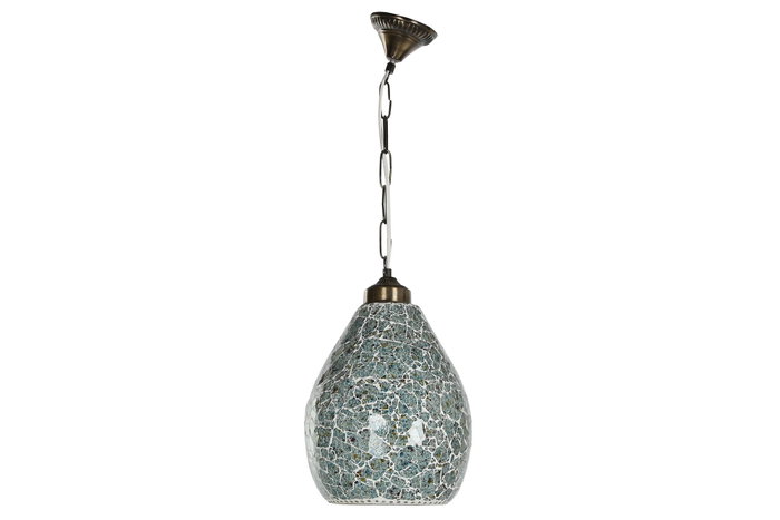 DKD Home Decor Lámpara de Techo Craquelado 25 Surtida de Cristal y Metal