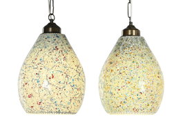 DKD Home Decor Lámpara de Techo Craquelado 25 Surtida de Cristal y Metal