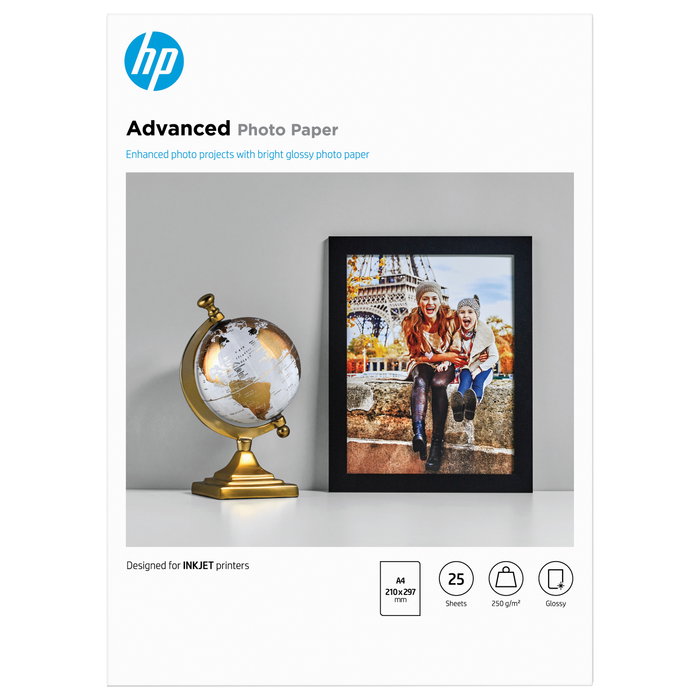 HP Papel Fotográfico Advanced Glossy A4 - 25 Hojas