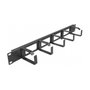 DeLOCK Panel de gestión de cables de 19″ con 4 aberturas y 5 ganchos 1U negro