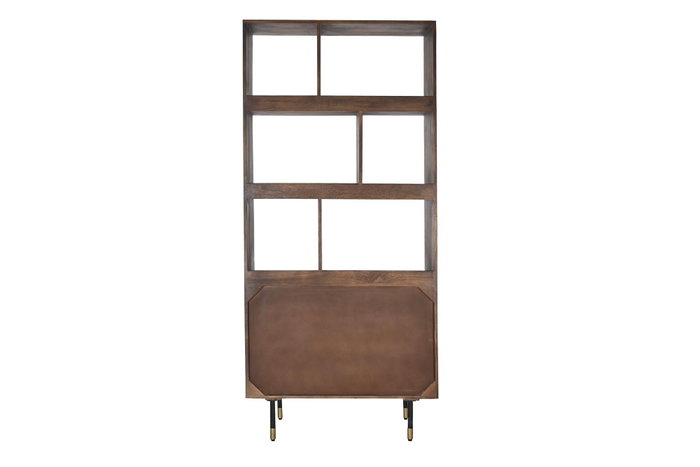 DKD Home Decor Estanteria Marron Oscuro Dorado Mango Metal 90 x 200 x 35 cm DKD Home Decor Estanteria Marron Oscuro Dorado Mango Metal 90 x 200 x 35 cm