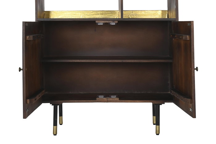 DKD Home Decor Estanteria Marron Oscuro Dorado Mango Metal 90 x 200 x 35 cm DKD Home Decor Estanteria Marron Oscuro Dorado Mango Metal 90 x 200 x 35 cm