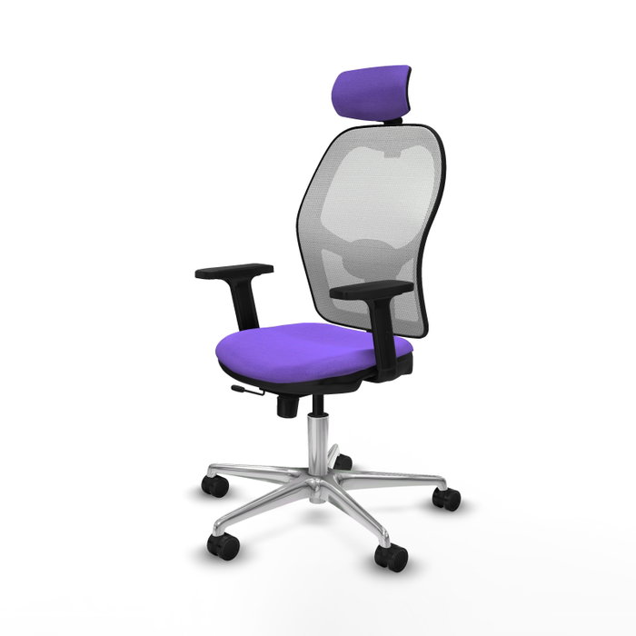 PIQUERAS Y CRESPO Silla de oficina Jorquera con mecanismo Sincro/Traslack, Lila y Blanco