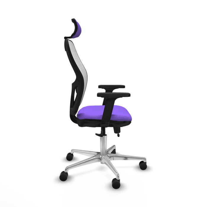 PIQUERAS Y CRESPO Silla de oficina Jorquera con mecanismo Sincro/Traslack, Lila y Blanco