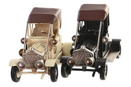 DKD Home Decor Vehiculo Decoracion Vintage Negro Blanco 4.5 x 6.5 x 11 cm (4 Unidades)