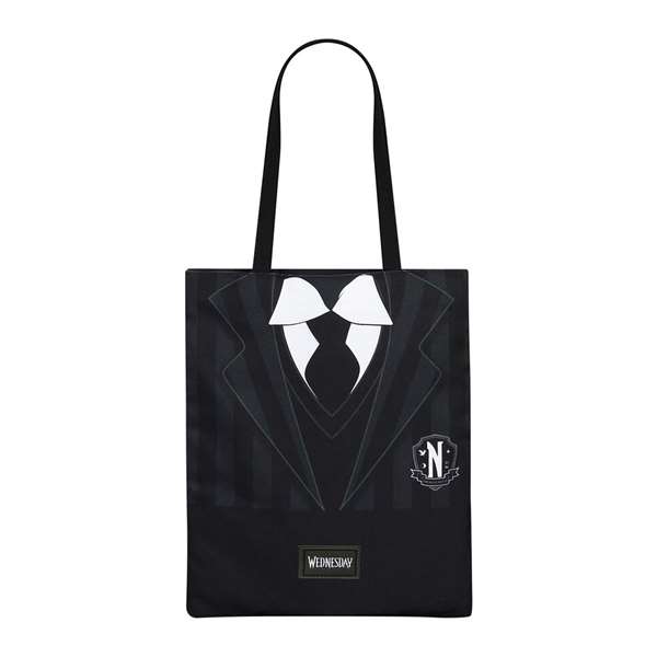 Karactermania Bolsa de la Compra Shopping Miércoles Uniform Algodón 40 x 34 x 1 cm