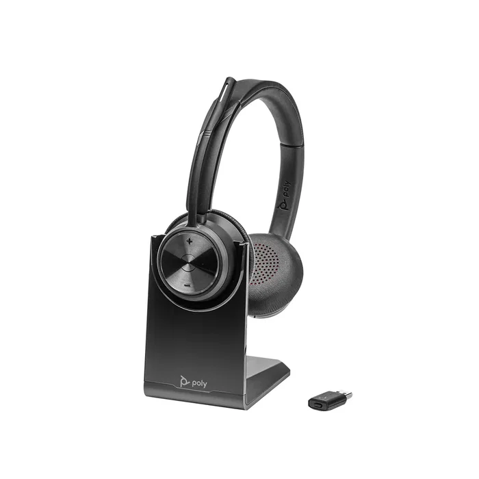HP Poly Savi 7320 UC Auriculares Inalámbricos DECT Diadema para Oficina/Call Center con Base de Carga USB Tipo C - Negro