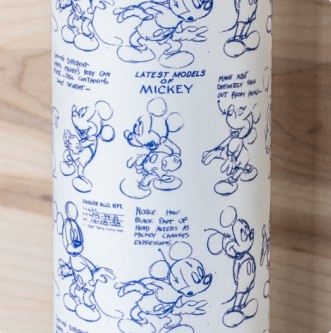 QUOKKA Botella Termo Acero Inoxidable Mickey Sketch Blanco 510 ml