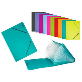 Bismark Carpeta Fuelle Acordeón A4 Transparente con Colores Surtidos