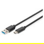 Digitus Cable USB-C a USB-A 3.2 Gen 1 (5 Gbit/s), 1 m, Negro, Tipo C -A St/St 1.0m
