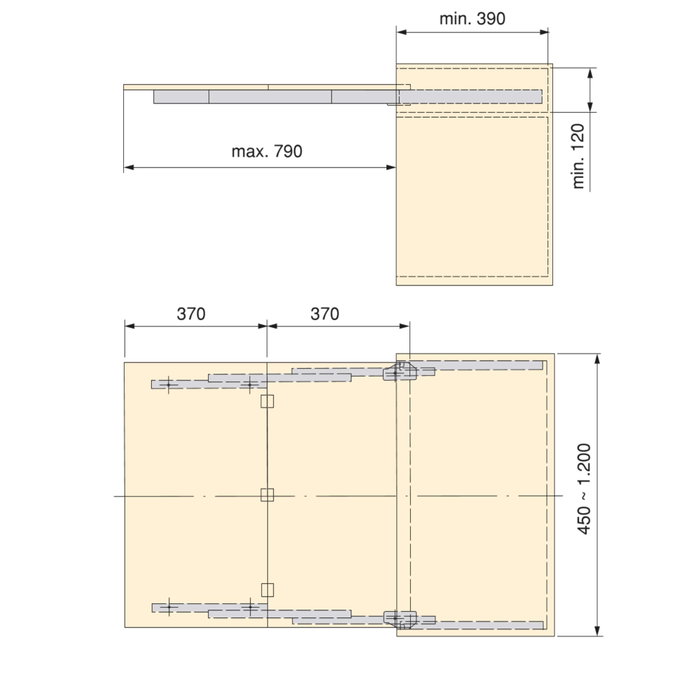 Emuca Guías para mesa extensible Lunch+39, Aluminio, Anodizado inox Emuca Guías para mesa extensible Lunch+39, Aluminio, Anodizado inox