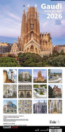 TRIANGLE POSTALS Calendario de pared 2026 Gaudí-1 B (16x16 cm)