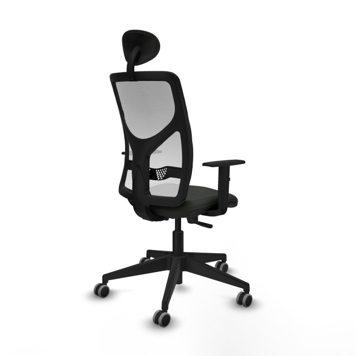 PIQUERAS Y CRESPO Silla de oficina Motilla con mecanismo Sincro, Blanco y Negro