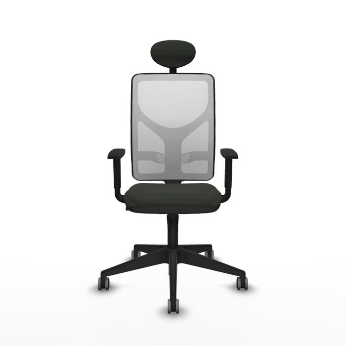 PIQUERAS Y CRESPO Silla de oficina Motilla con mecanismo Sincro, Blanco y Negro