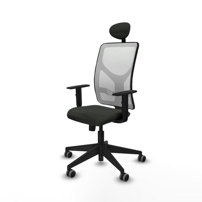 PIQUERAS Y CRESPO Silla de oficina Motilla con mecanismo Sincro, Blanco y Negro
