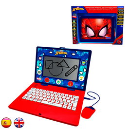 Lexibook Portátil Educativo Bilingüe Inglés/Español con Spiderman Marvel, 170 Actividades, para Niños 4+ Años, Modelo Jc599Spi2