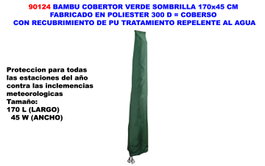 Cobertor de Bambú Verde 170x45 cm Poliéster Recubrimiento PU