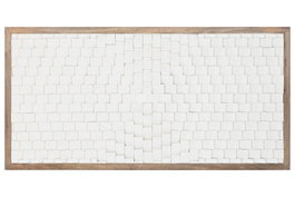 DKD Home Decor Cabecero Cama Moderno Blanco Natural Mango 180 x 90 x 5 cm