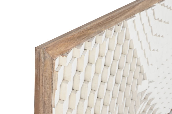 DKD Home Decor Cabecero Cama Moderno Blanco Natural Mango 180 x 90 x 5 cm