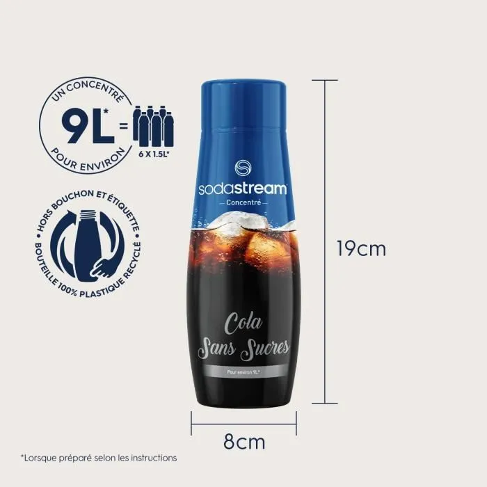 Sodastream Concentrado de COLA SIN AZÚCAR - 440ml (Pack x 6) SOD7290116748665 Sodastream Concentrado de COLA SIN AZÚCAR - 440ml (Pack x 6) SOD7290116748665
