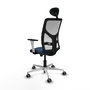 PIQUERAS Y CRESPO Silla de oficina Motilla con mecanismo Sincro, Azul marino y Blanco