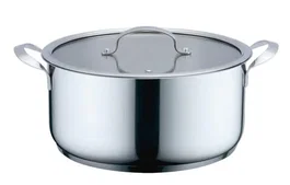 Haeger PA-28H.011A Olla Sopera de Acero Inoxidable 2.8L con Tapa de Vidrio, Compatible con Todo Tipo de Cocinas (Inducción, Gas, Eléctrica, Cerámica, Halógeno)