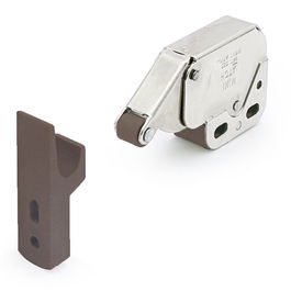 ACCESORIOS MUEBLES Minilatch Vaivén Con Enganche Acabado Níquel-Marrón