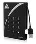 Apricorn Padlock Fortress 1000GB HDD, Acceso PIN, USB 3.0