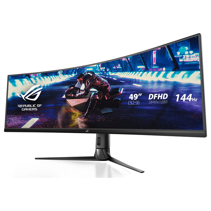 ASUS ROG Strix XG49VQ Monitor Gaming 49" (124.5 cm) UltraWide Full HD Curvo 1800R, HDR400, 144Hz, 4ms, FreeSync Premium Pro, HDMI, DisplayPort, Negro