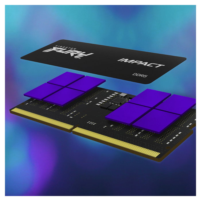 Kingston FURY Impact 32GB (2x16GB) 6400MT/s DDR5 CL38 SODIMM Kit - Tecnología XMP 3.0, Negro, On-Die ECC, para Portátil