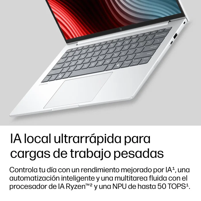 HP EliteBook 8 G2a 14 pulgadas, AMD Ryzen AI 7, 32 GB RAM, 1 TB SSD, Plata