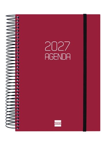 FINOCAM Agenda Anual 2027 Espiral Basic Opaca con Goma Bordeus FINOCAM Agenda Anual 2027 Espiral Basic Opaca con Goma Bordeus