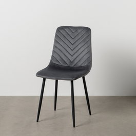 Silla Gris Terciopelo Contract 45 X 51 X 88,50 cm (Set de 4)