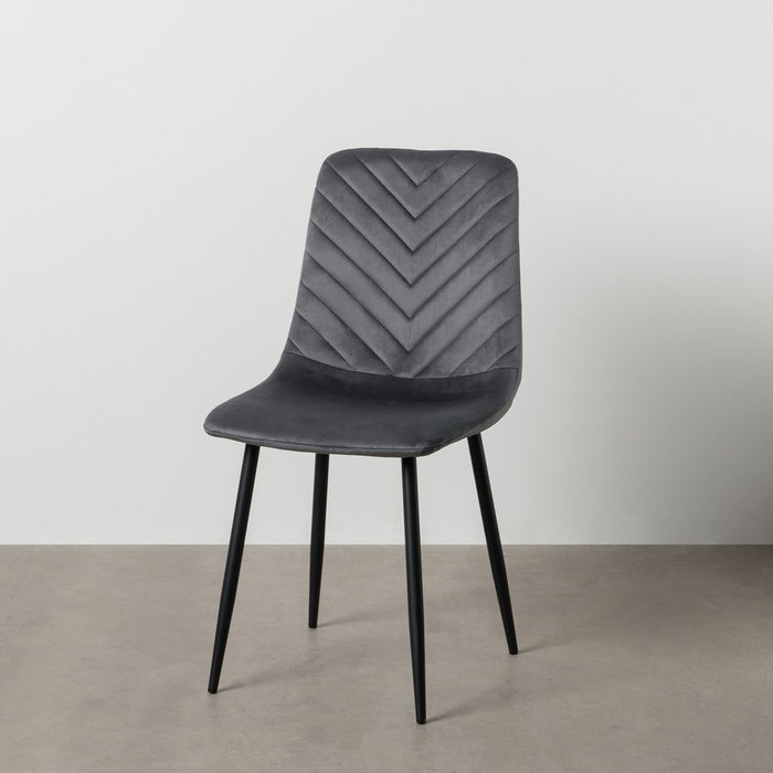 Silla Gris Terciopelo Contract 45 X 51 X 88,50 cm (Set de 4) Silla Gris Terciopelo Contract 45 X 51 X 88,50 cm (Set de 4)