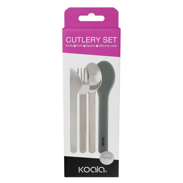 Set 3 Cubiertos Funda Silicona Eco Friendly Koala 20,5x7,5x3,8 cm