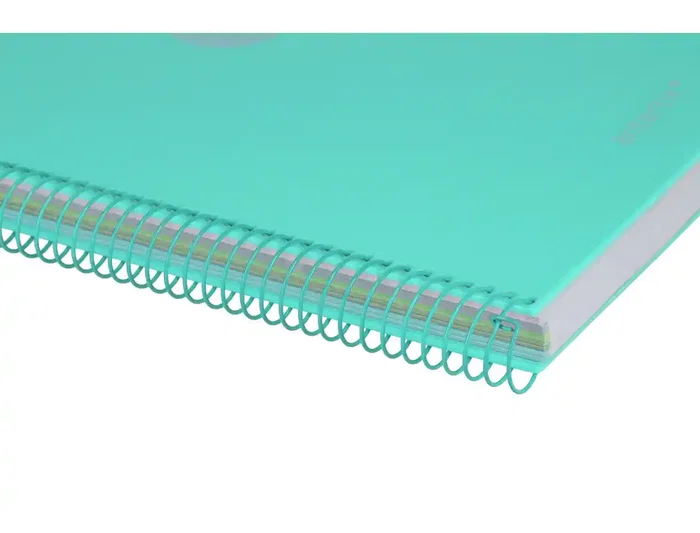 Antartik Cuaderno espiral A4 foam 120h cuadro 5mm 5 bandas 4 taladros 90gr color menta - Micro