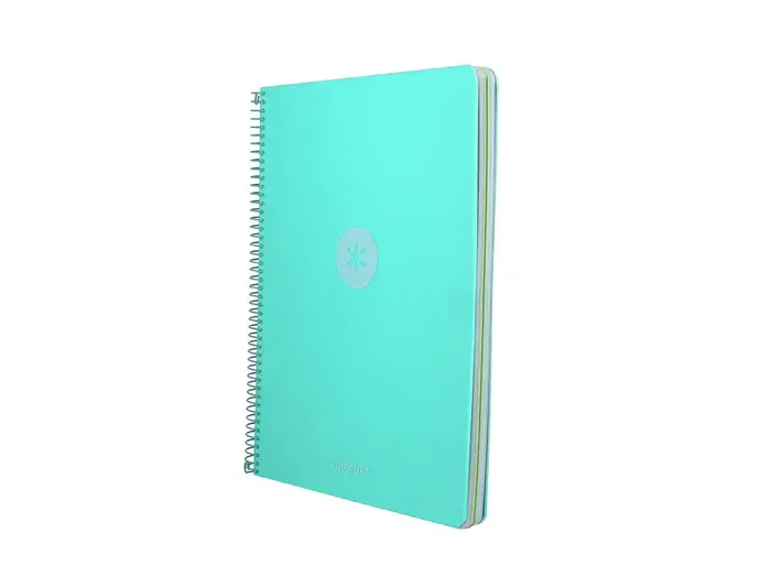 Antartik Cuaderno espiral A4 foam 120h cuadro 5mm 5 bandas 4 taladros 90gr color menta - Micro