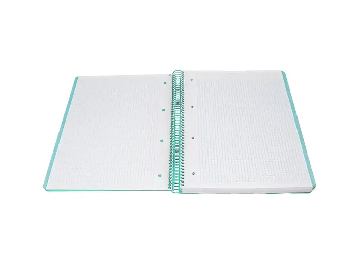 Antartik Cuaderno espiral A4 foam 120h cuadro 5mm 5 bandas 4 taladros 90gr color menta - Micro