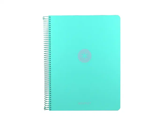 Antartik Cuaderno espiral A4 foam 120h cuadro 5mm 5 bandas 4 taladros 90gr color menta - Micro