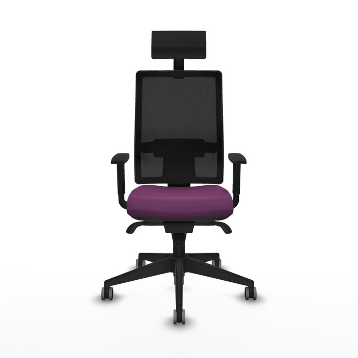 PIQUERAS Y CRESPO Silla de oficina Horna con mecanismo Sincro, Morado y Negro