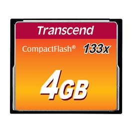 Transcend TS4GCF133 Tarjeta CompactFlash 4 GB MLC - Lectura 50 MB/s, Escritura 20 MB/s, Negro