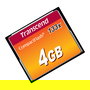 Transcend TS4GCF133 Tarjeta CompactFlash 4 GB MLC - Lectura 50 MB/s, Escritura 20 MB/s, Negro