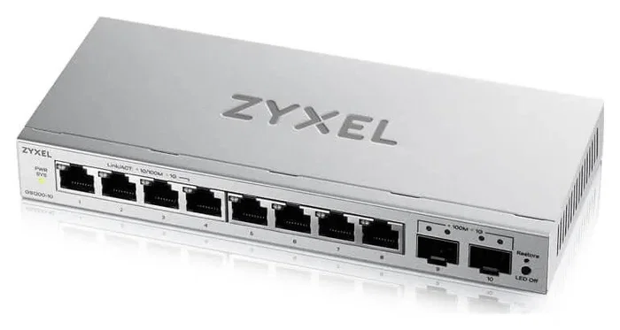 Zyxel GS1200-10V3 Switch de red 8 puertos Gigabit y 2 SFP Gris