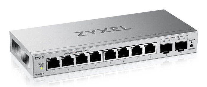 Zyxel GS1200-10V3 Switch de red 8 puertos Gigabit y 2 SFP Gris