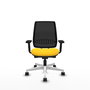 PIQUERAS Y CRESPO Silla de oficina Alares con mecanismo traslack, malla negra y asiento amarillo