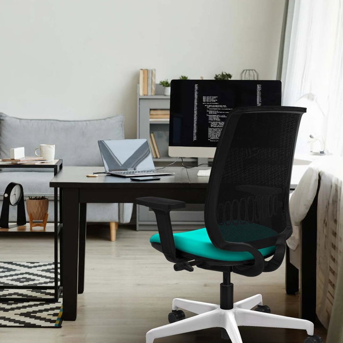 PIQUERAS Y CRESPO Silla de oficina Alares con mecanismo traslack, malla negra y asiento amarillo PIQUERAS Y CRESPO Silla de oficina Alares con mecanismo traslack, malla negra y asiento amarillo