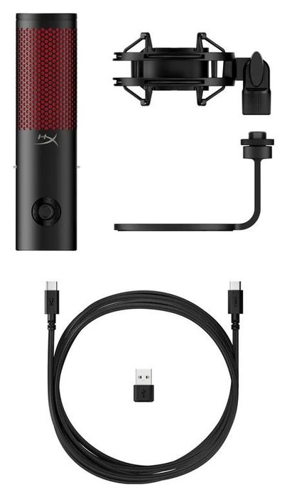HyperX QuadCast 2 Black-Red Micrófono USB para Podcasts y Streaming HyperX QuadCast 2 Black-Red Micrófono USB para Podcasts y Streaming