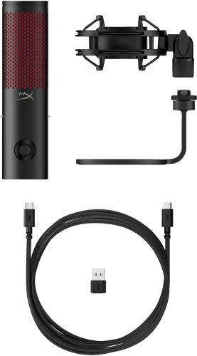 HyperX 872V1AA Micrófono Negro para Crear Podcasts, Conectividad Alámbrica USB 3.5mm